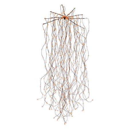Celebrations Celebrations Orange 450 ct 4.9 in. LED Prelit Big Seed Waterfall Light Hanging Decor WWORA